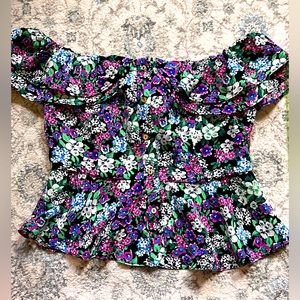 Shein ruffled floral top